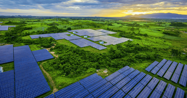 Wind turbines and solar panels